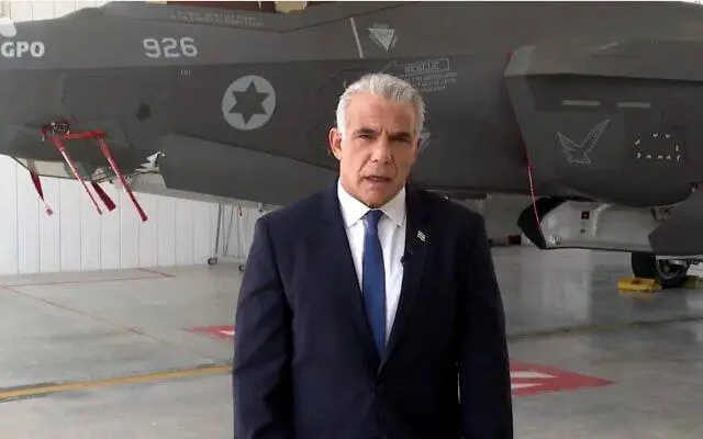 Lapid Threatens Iran Relying on F35s