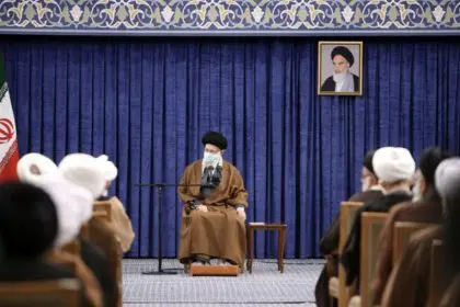 Experts Behind Closed Doors at the Leader's House of the Islamic Republic of Iran