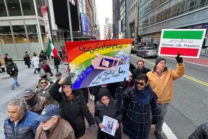 Carrying the Kian Robotic Boat Model at New York Protests