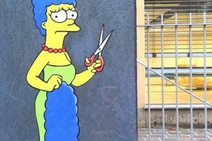 Marge Simpson is once again at the Iranian Consulate in Milan