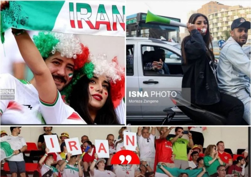 After Iran's national team victory against Wales, Iran's official news agencies published images of this team's fans without mandatory hijab