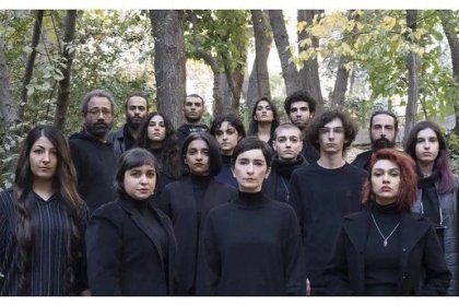 Sohaila Golestani, the actress, along with a group of theater artists, removed their hijabs