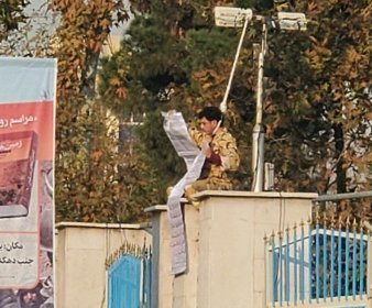 A Soldier's Protest with a Noose Around His Neck at Ghasr Intersection, Tehran, December 20