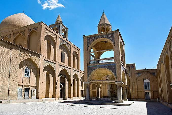 The collapsed exterior view of the Vank Church in Isfahan