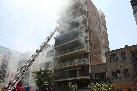 Fire in a building on Bahar Street, Tehran