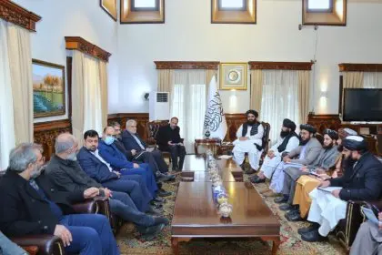 Meeting of Iranian Diplomats with Taliban Foreign Minister in Kabul