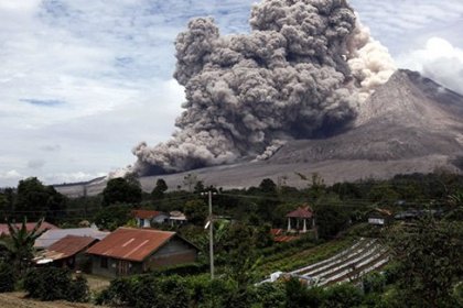 Volcanic Eruption of Merapi on Java Island in Indonesia