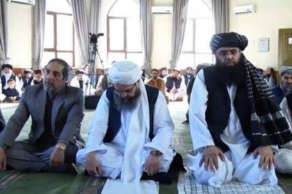 An Iranian diplomat recited the Eid al-Fitr prayer behind the Taliban leader