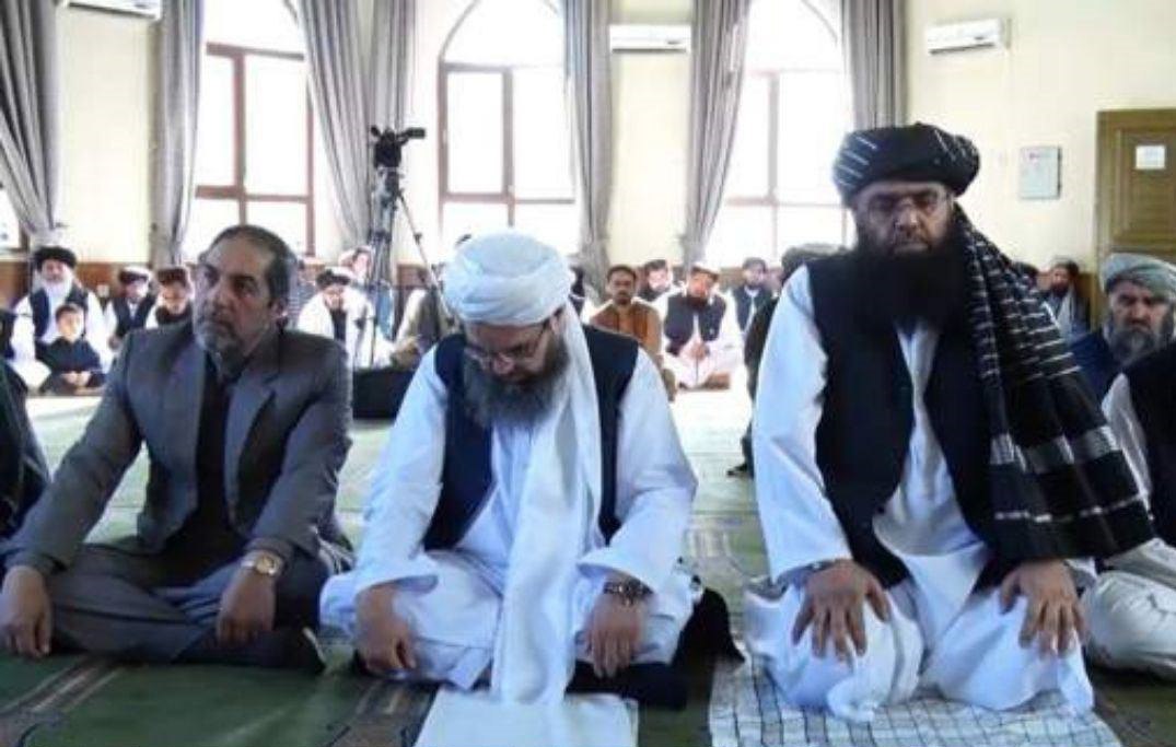 An Iranian diplomat recited the Eid al-Fitr prayer behind the Taliban leader