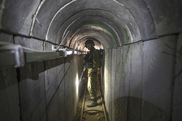 Israel attacked Hamas fighters in the underground tunnel network in Gaza