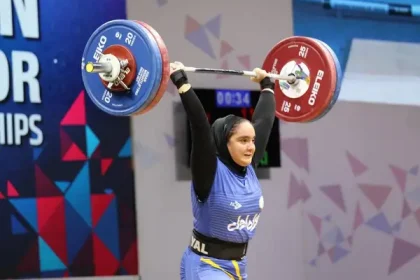 Shining of Kianoush Magsoudi in the Asian Women's Weightlifting Competition