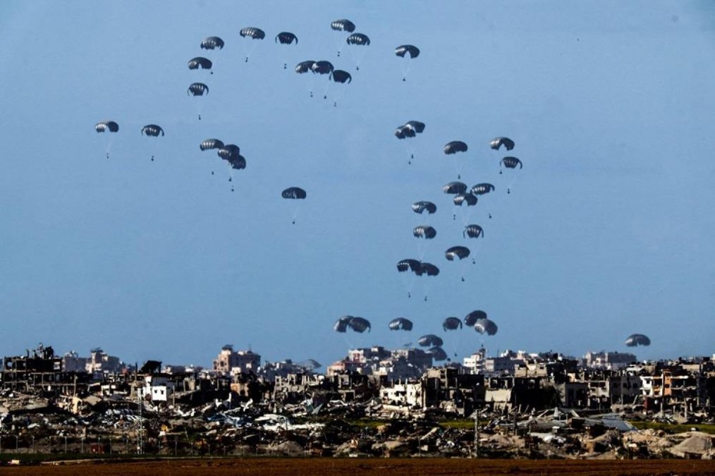 Airdrop of Aid in Northern Gaza