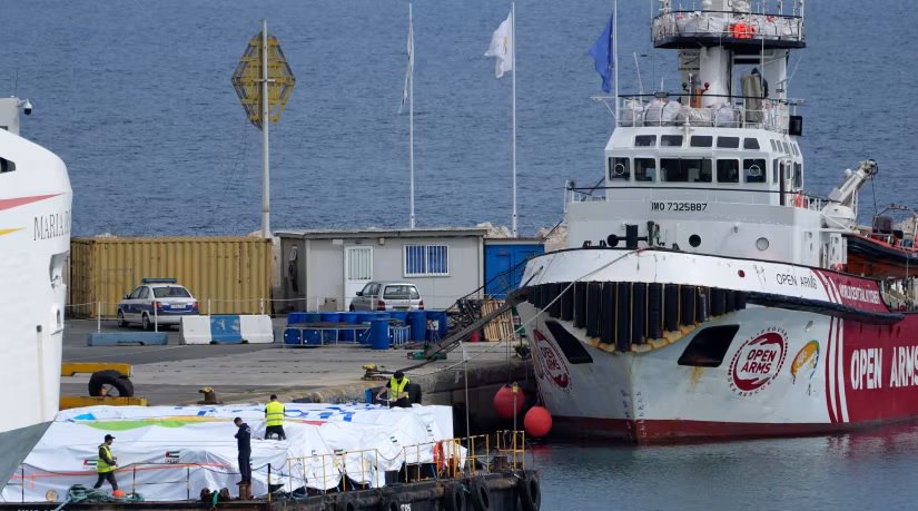 A ship carrying food supplies from Cyprus set sail for Gaza