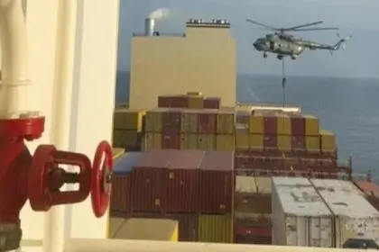 A Pakistani media outlet reports two crew members of the ship detained in Iran are Pakistani nationals