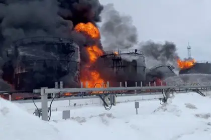 Ukrainian Drone Attack Damages Several Refinery Tanks in Russia