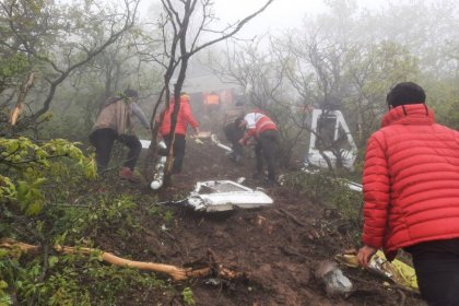 A senior member of the helicopter search operations team was missing due to being hit by a falling rock