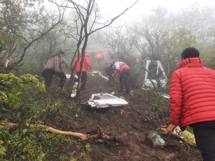 A senior member of the helicopter search operations team was missing due to being hit by a falling rock