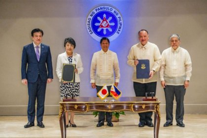 Signing of Defense Pact Between the Philippines and Japan