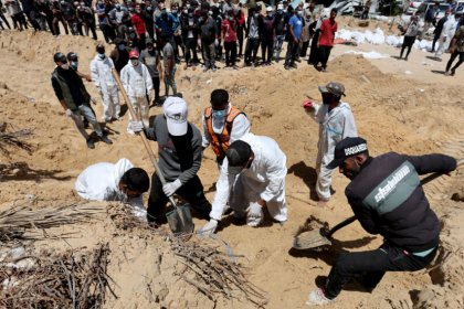 Gravediggers in Gaza have struggled to bury a large number of disabled bodies