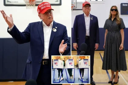 Donald Trump cast his vote at a polling station in Florida