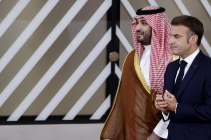 Macron Attends the Opening of the New Saudi Investment Fund Office