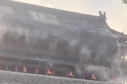 Sudden Collapse of Ancient Tower in China