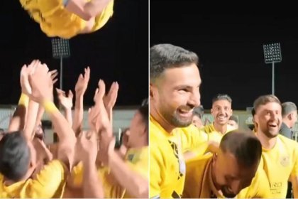 Player from Fard Alborz Team Proposed During Promotion Celebration