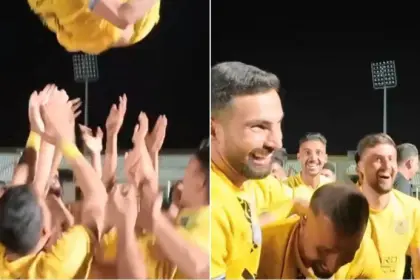 Player from Fard Alborz Team Proposed During Promotion Celebration