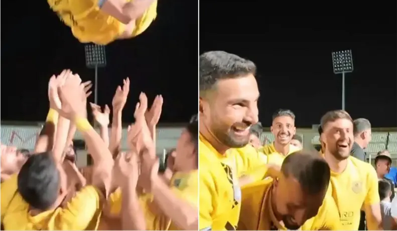 Player from Fard Alborz Team Proposed During Promotion Celebration
