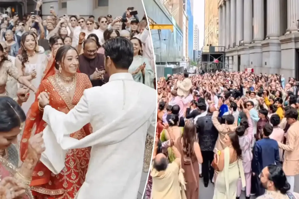 Wall Street in Manhattan Comes to a Standstill for Lavish Indian Wedding