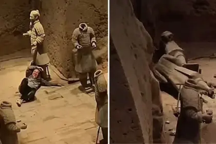 Chinese Tourist Damages 2,000-Year-Old Terracotta Army Artifact by Climbing on It in Museum