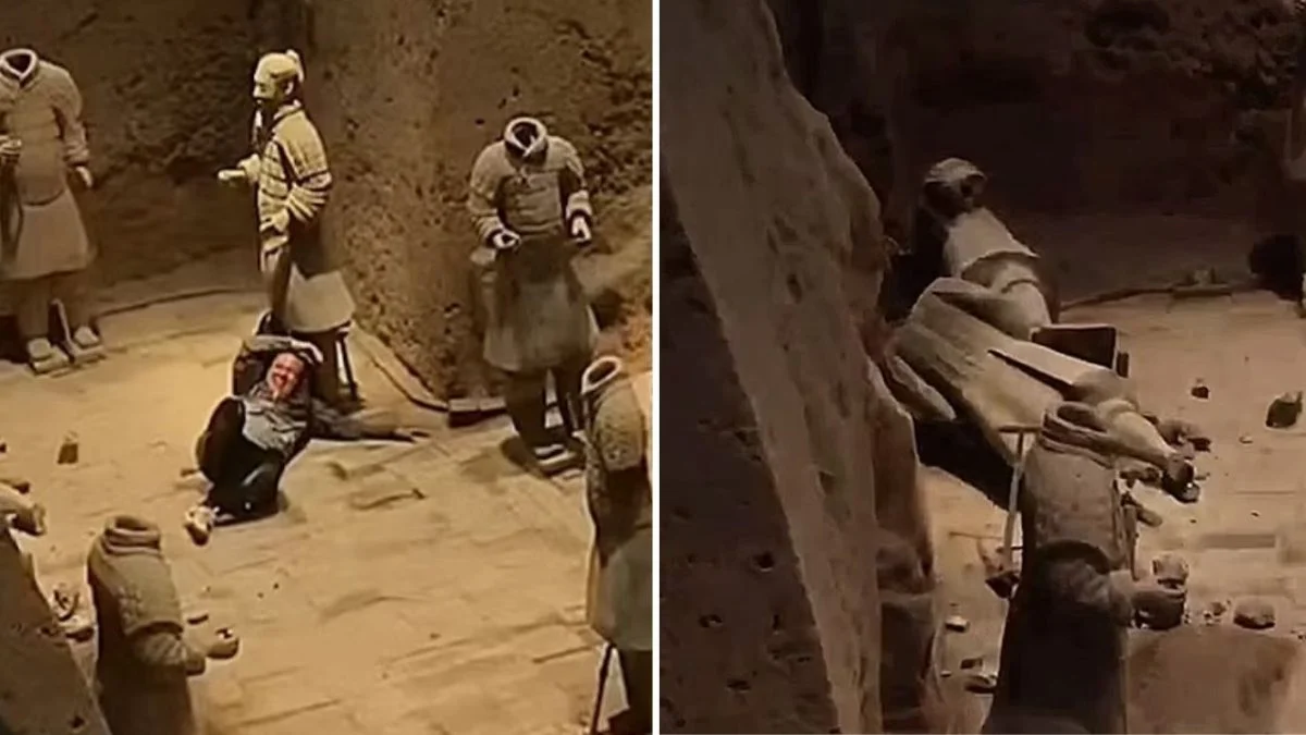 Chinese Tourist Damages 2,000-Year-Old Terracotta Army Artifact by Climbing on It in Museum