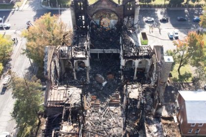 Fire at Historic Church in Quebec, Canada