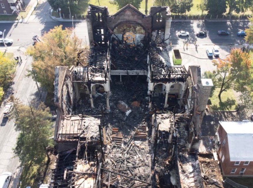 Fire at Historic Church in Quebec, Canada