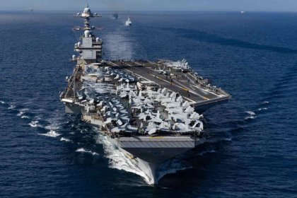 The US Aircraft Carrier Gerald Ford Arrives in the Caribbean