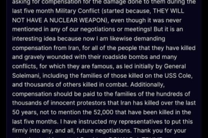 Trump: I Will Also Demand Compensation from Iran