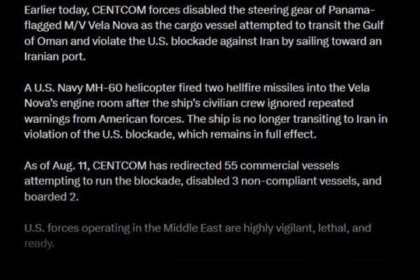 CENTCOM Confirms Attack on Ship Bound for Iran